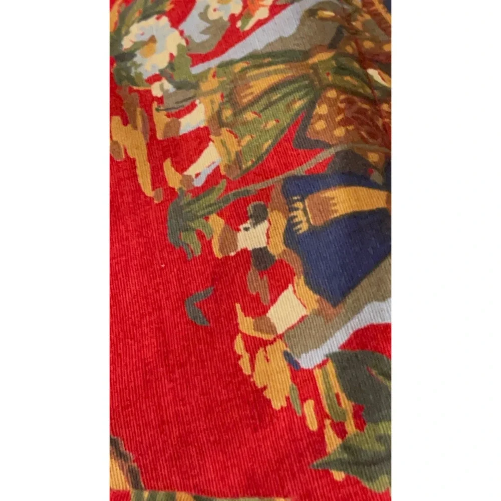 Pottery Barn Pillow Shams Set of 2 23.5 Euro Spice Route Chinoiserie Red Square